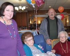 Hilda Cooper, seated at center, celebrated her 100th birthday on Jan. 12 at the Nathan Littauer Nursing Home surrounded by her family and friends.