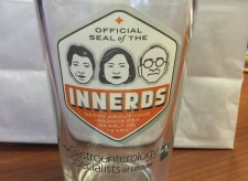 Trying to bring a little humor to the process, anyone getting scoped at Nathan Littauer's endoscopy facility gets a complimentary pint glass scaled with markings o measure out their laxative. Afterward, it makes an ideal beer mug. 
