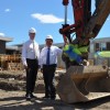 Laurence E. Kelly, President and CEO, Nathan Littauer Hospital & Nursing Home, left, together with Dr. Soo Lee, American Renal Association stand together on the new dialysis center construction site in Gloversville