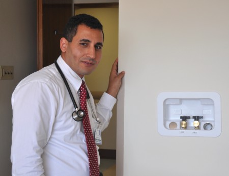 2.Nephrologist Dr. Ayman Morgan exhibits one of Natha Littauer Hospitals’s newest dialysis systems. Littauer began inpatient dialysis in September