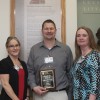 Littauer 2016 Goodwill Award winners: first runner-up, Nora Albertin, left, 2016 Goodwill Employee of the Year, Matt Romell, and second runner-up, Tammy Gerdes