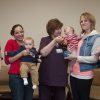 Healthy moms and babies at Nathan Littauer Hospital with Littauer Lactation Consultant Nancy Quinlan, RN, IBCLC, at center