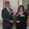 NLH President and CEO, Laurence Kelly presents Tammy Kennedy, the 2017 Goodwill Employee of the Year