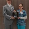 Littauer 4th quarter 2018 Goodwill Award recipient, Barbara Garrigan, R.N., Staff Nurse Diagnostic Imaging, with Littauer President and CEO Laurence E. Kelly